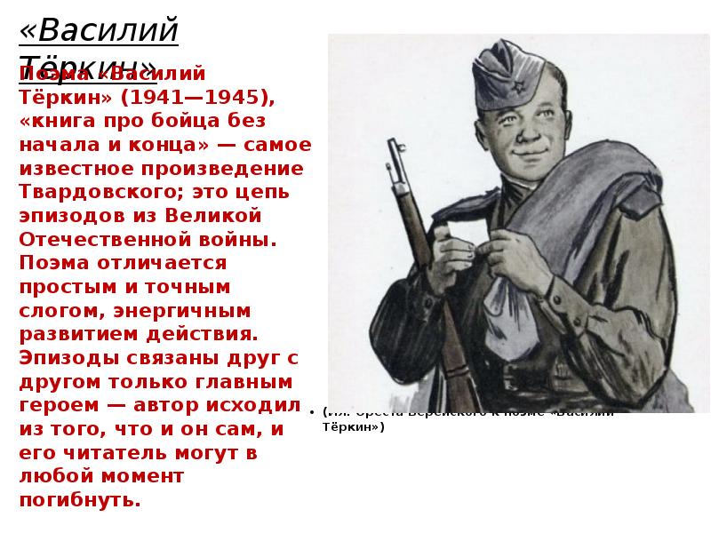 Характеристика василия теркина по плану место занимаемое героем в произведении