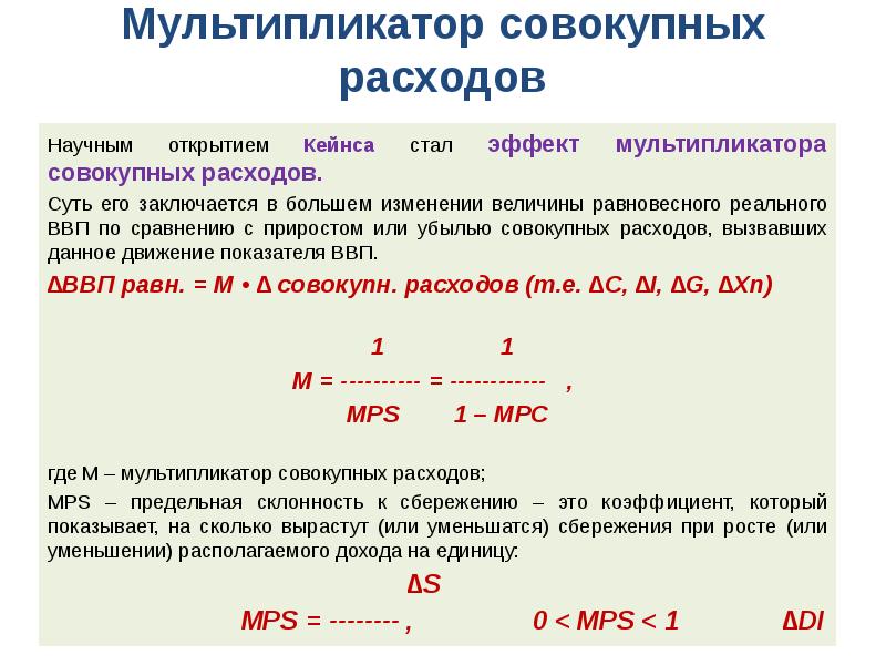 Эффект мультипликатора. Мультипликатор Кейнса. Мультипликатор ВВП. Мультипликатор расходов. Эффект мультипликатора Кейнса.