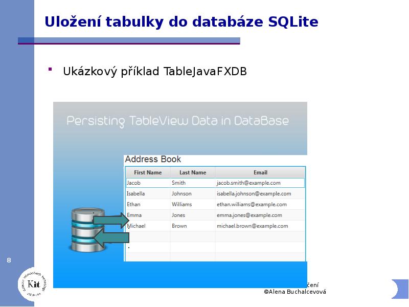 Uložení tabulky do databáze SQLite
Ukázkový příklad TableJavaFXDB Uložení tabulky do databáze SQLite
Ukázkový příklad TableJavaFXDB