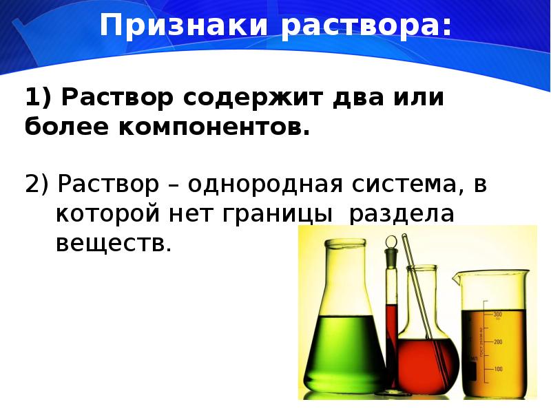 Растворы презентация химия 11 класс