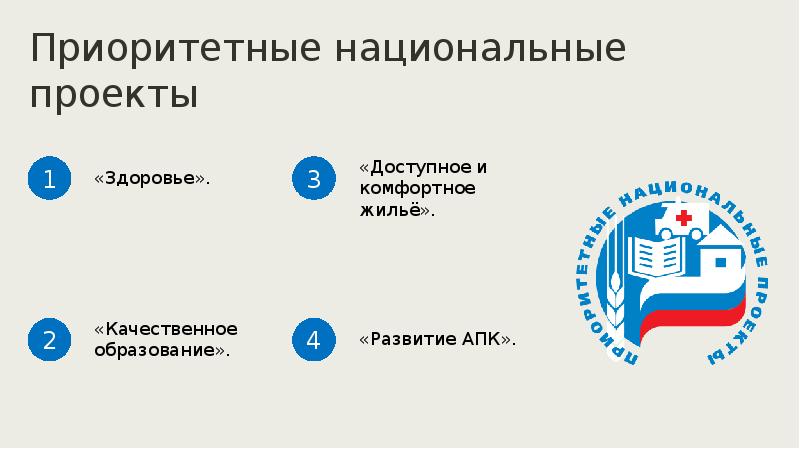 Ныне реализуемые в россии национальные проекты были приняты