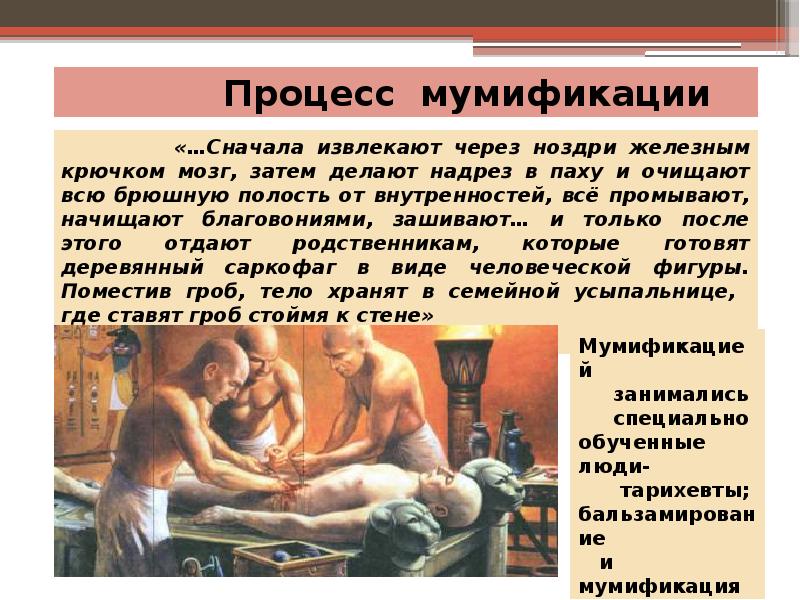Процесс мумификации Процесс мумификации