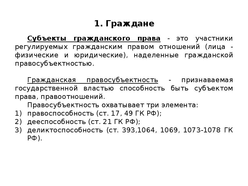 Условия позволяющие гражданину быть субъектом политики