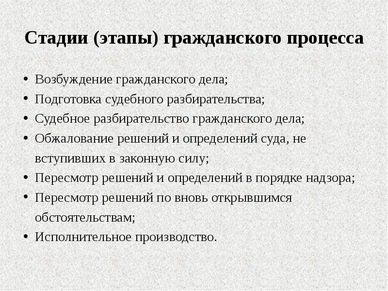 Возбуждение гражданского дела