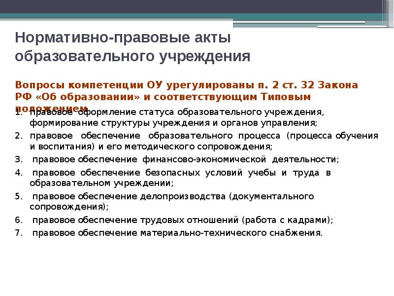 Нормативные документы образовательного. Нормативно правовые акты в образовании. Нормативно-правовые акты образовательной организации. Правовые основы управления образовательным учреждением. Нормативно-правовые основы управления.