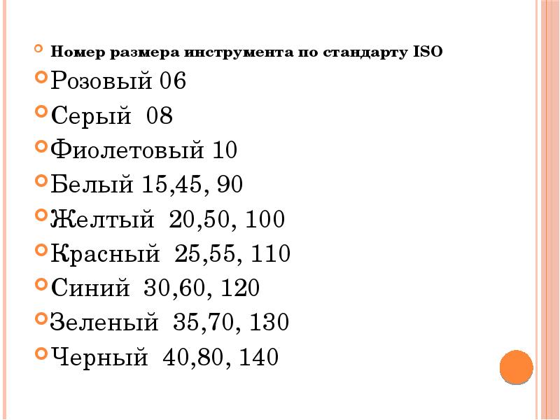 Номер рaзмера инструмента по стандарту ISO
Розовый 06
Серый 08
Фиолетовый 10
Номер рaзмера инструмента по стандарту ISO
Розовый 06
Серый 08
Фиолетовый 10