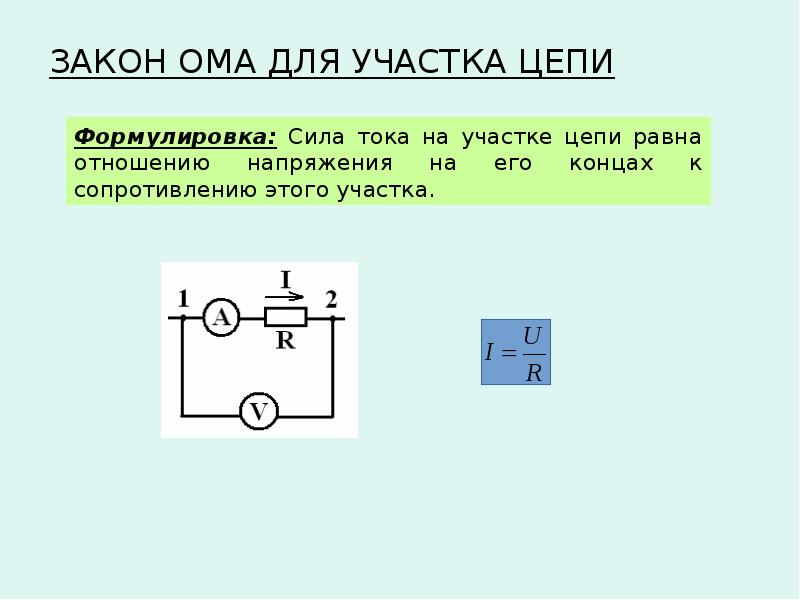 Презентация электрический ток закон ома для участка цепи 10 класс