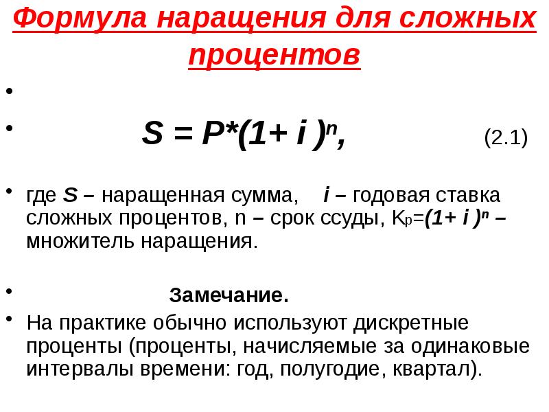 Презентация на тему применение сложных процентов в экономических расчетах