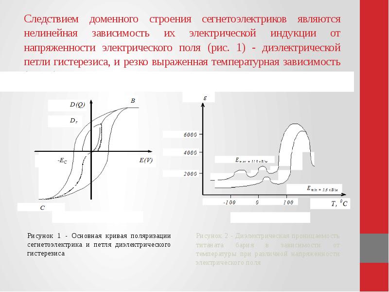 На рисунке показана зависимость проекции вектора поляризации р в сегнетоэлектрике от напряженности е