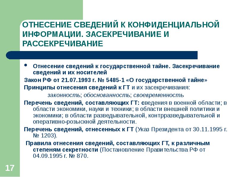 Порядок засекречивания сведений относящихся к государственной тайне схема