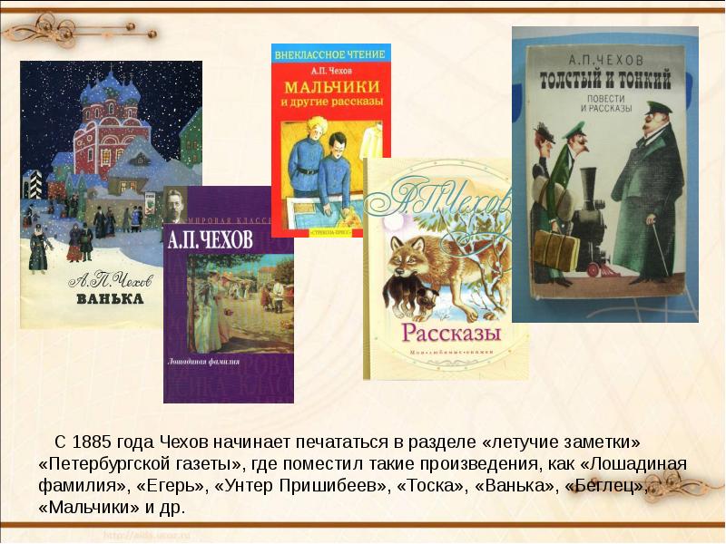 Проект значащие имена и фамилии литературных персонажей в ранних юмористических рассказах а п чехова