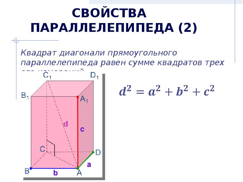 Презентация свойства параллелепипеда 9 класс