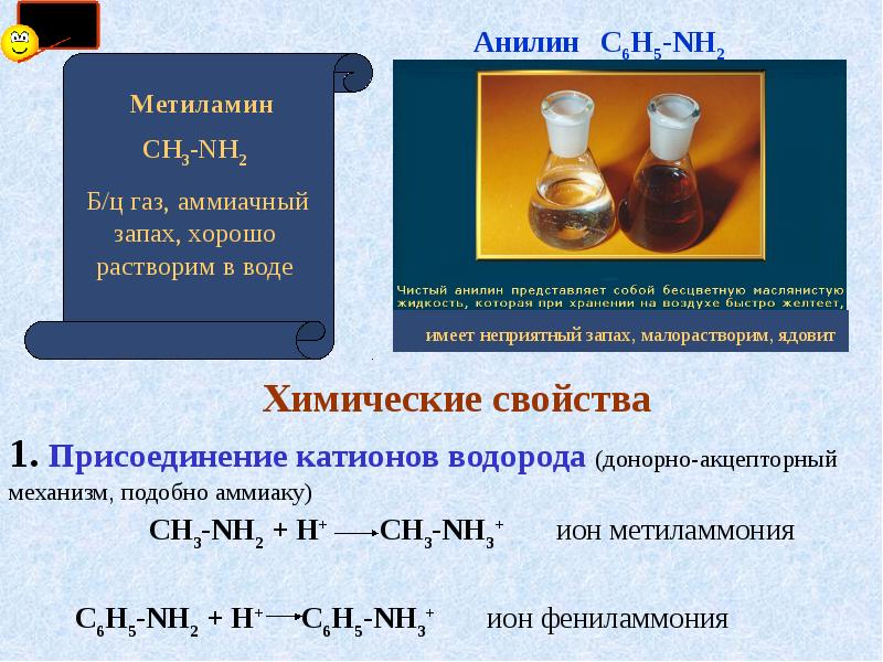 Презентация амины анилин 10 класс базовый уровень габриелян