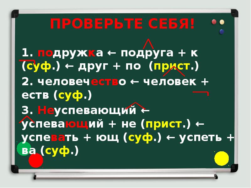 1. подружка ← подруга + к (суф.) ← друг + по