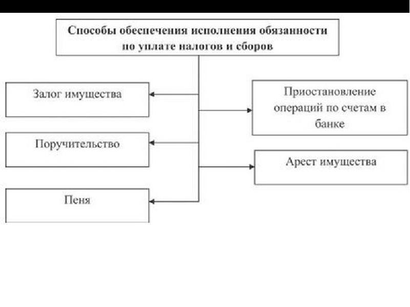 Способы обеспечения обязательств схема