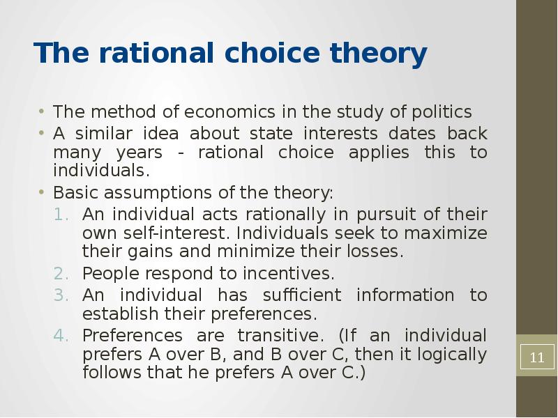 State interests. Rational choice Theory. Was ist die Rational-choice-Theory?.