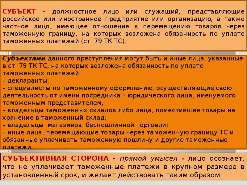 Квалификации преступлений в таможенном деле. Субъектами таможенного преступления могут быть. Преступления в сфере таможенного дела. Договор хранения в сфере таможенного дела.