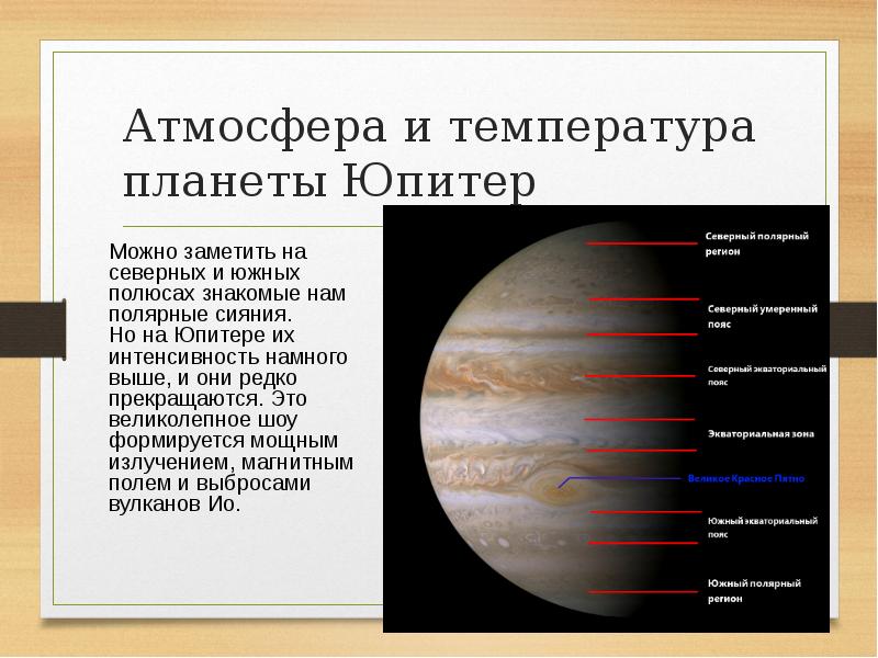 Воздуха и температурой внутренней поверхности. Юпитер состав атмосферы планеты кратко. Атмосфера и температура планеты Юпитер. Температура Юпитера. Юпитер структура поверхности.