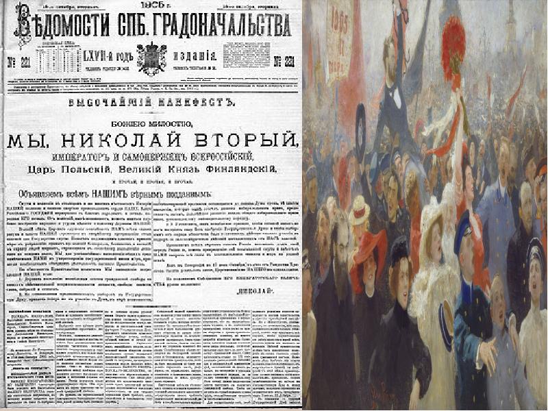 Октябрьская стачка и Манифест 17 октября 1905-1907. Великая Российская революция 1907.