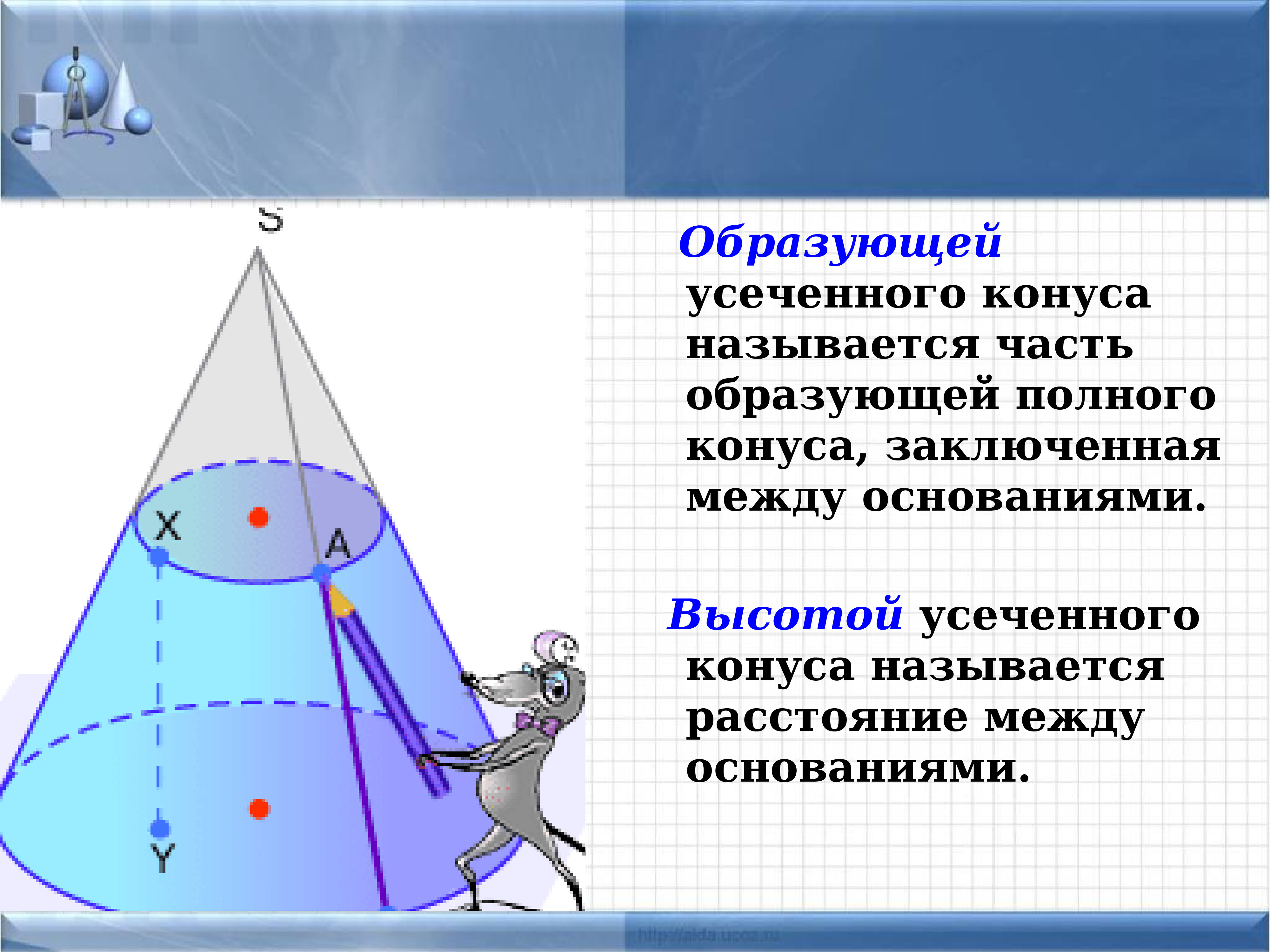 Площадь поверхности усеченного конуса