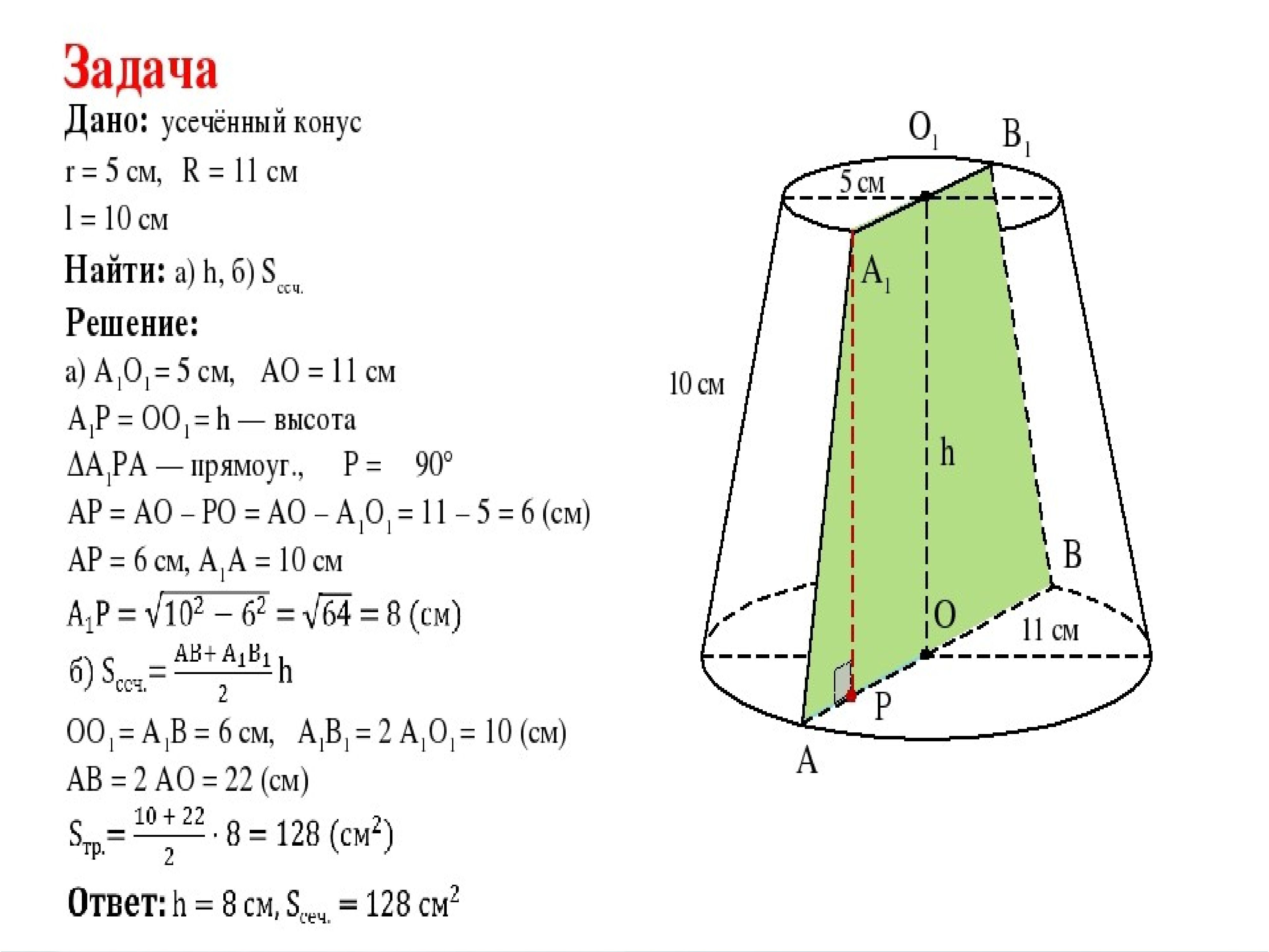 Решение задач на конус 11 класс презентация