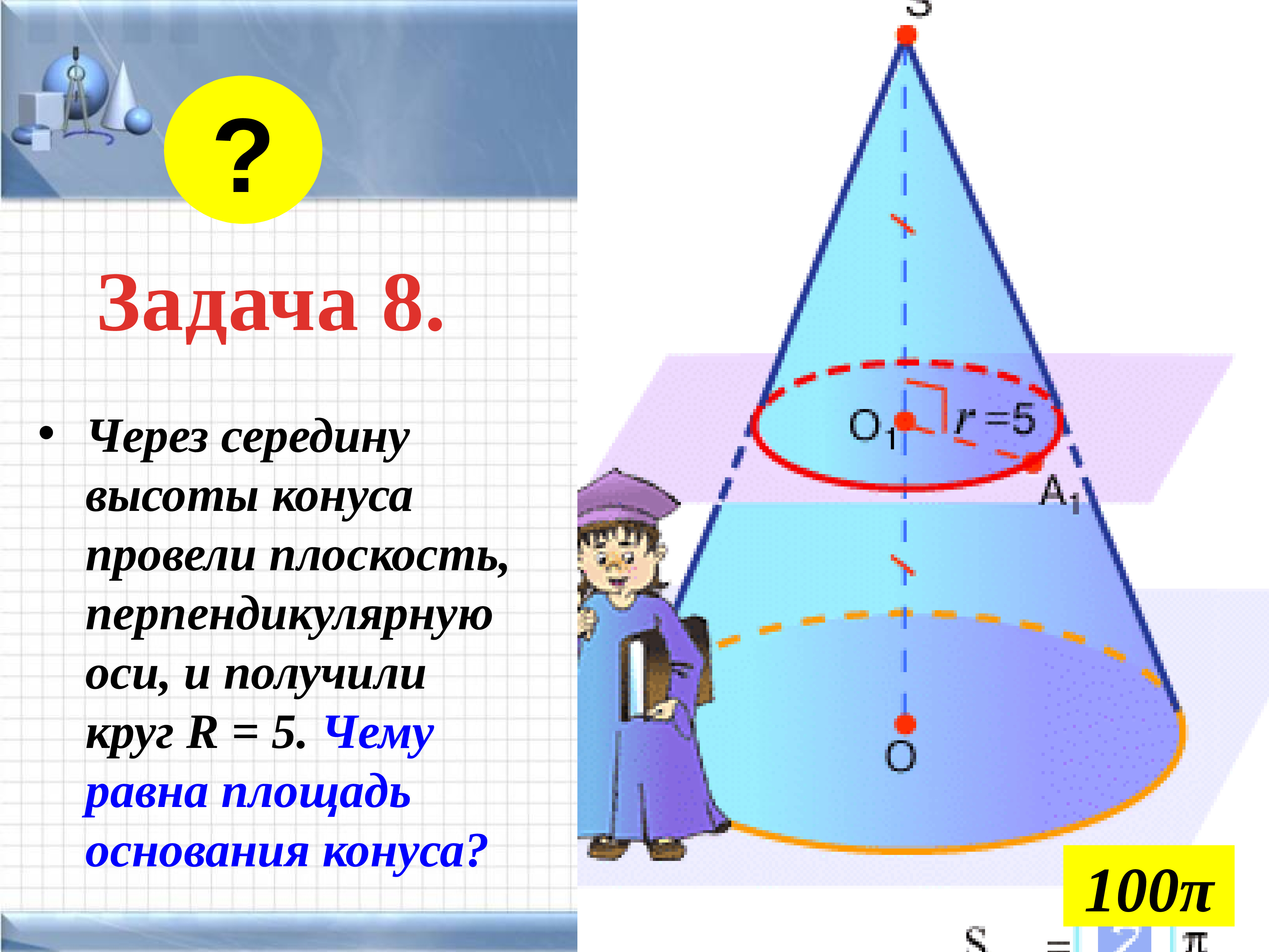 Объем конуса объем усеченного конуса презентация