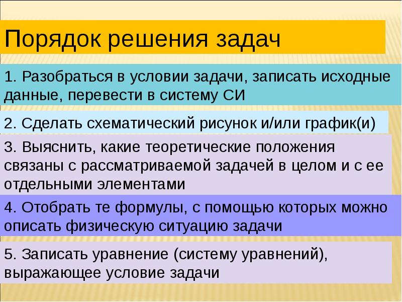 Правило решения задач. Правила решения задач. Порядок решения физической задачи. Физическая ситуация задача. Задачи по порядку.