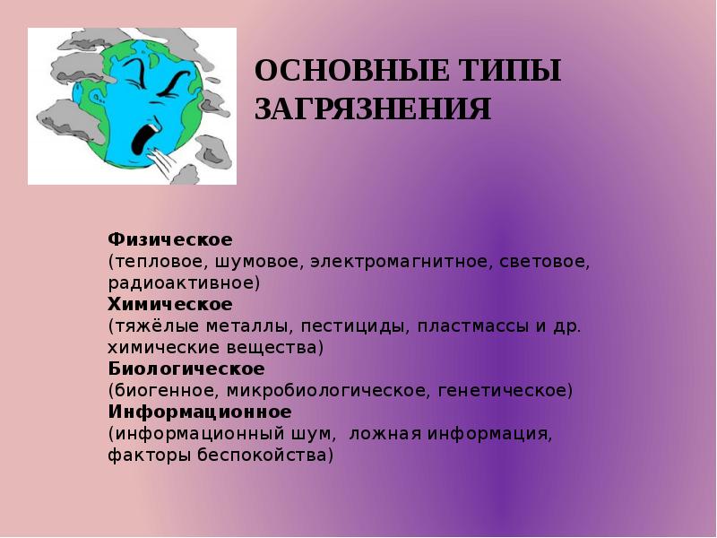 Виды тепловых загрязнений