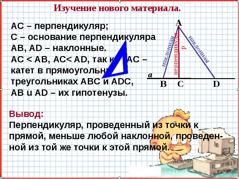 Перпендикуляр и наклонная картинки