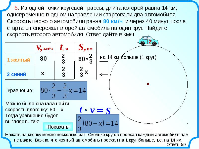 Задачи на движение огэ презентация