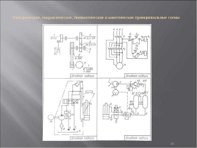 Гидравлические и пневматические принципиальные схемы