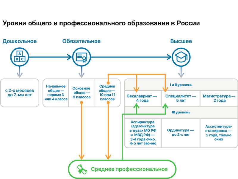 Схема отражающая структуру системы образования рф