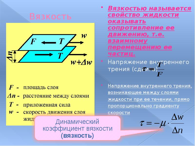 Вязкость жидкости презентация