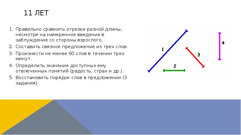 11 лет
Правильно сравнить отрезки разной длины, несмотря на намеренное введение 11 лет
Правильно сравнить отрезки разной длины, несмотря на намеренное введение