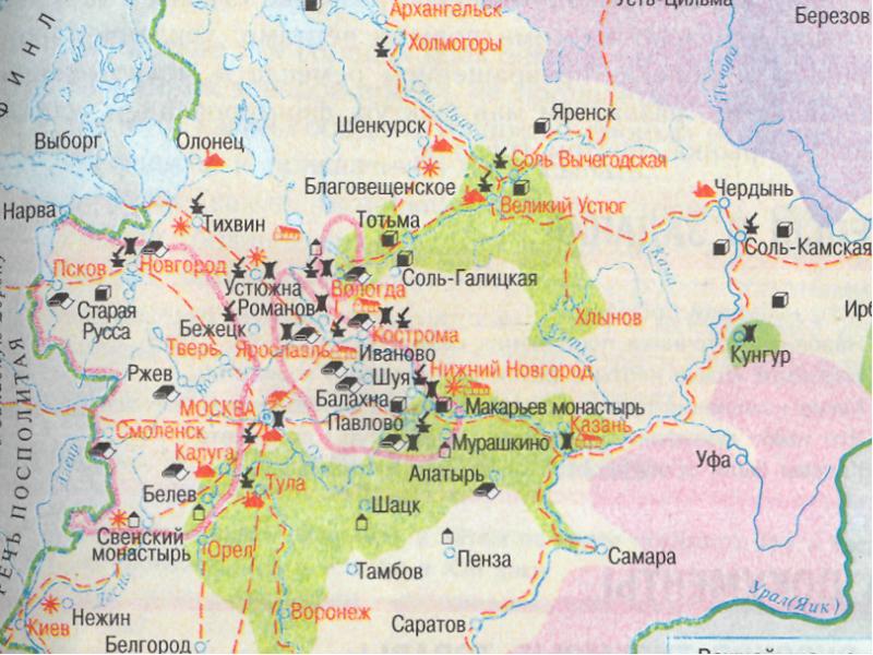 Карта ярмарок 17 века