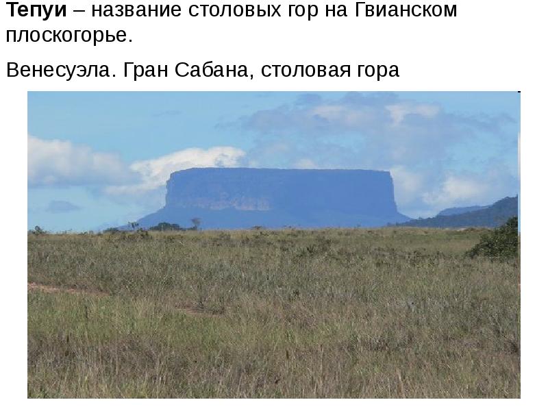 Какая форма рельефа у гвианского щита