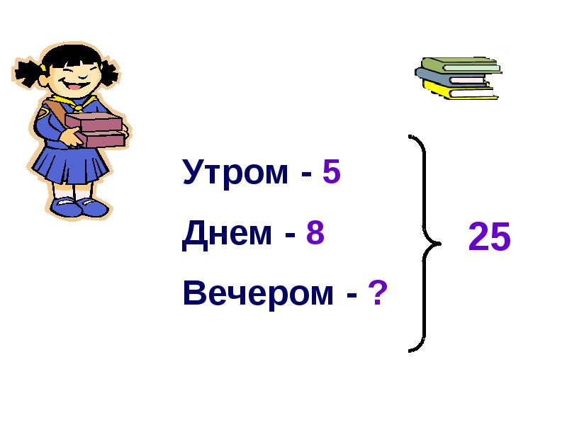 Задачи на нахождение неизвестного третьего слагаемого презентация