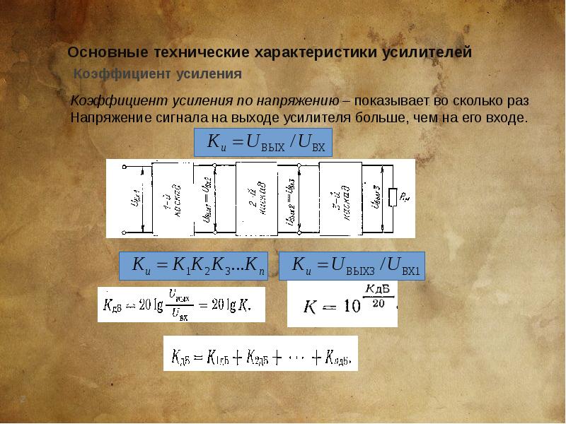 Основные параметры и характеристики усилителей