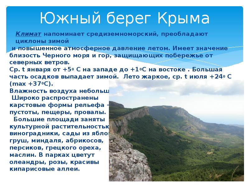 Характеристика крыма по плану