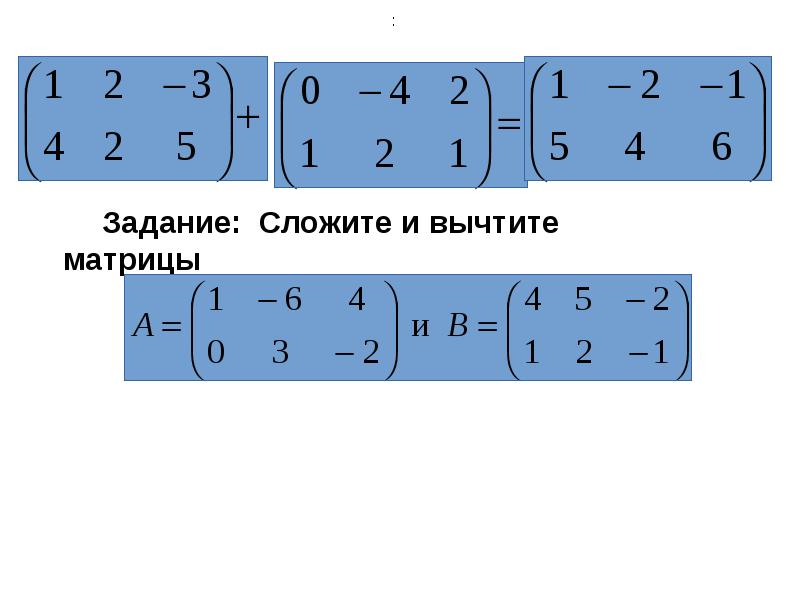 Виды матриц презентация