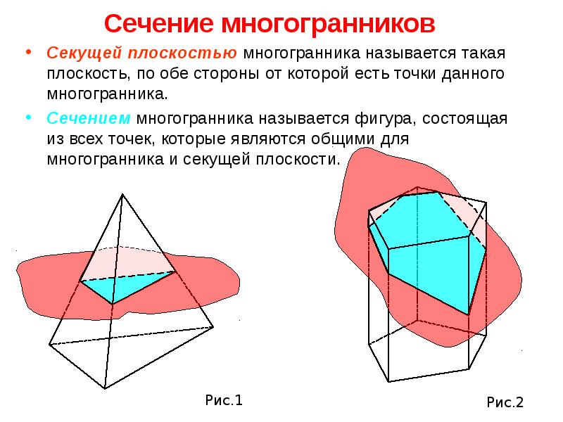 Внимательно подумай что называется сечением многогранника