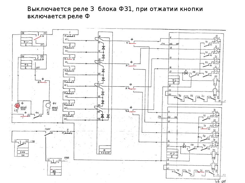 Схема маршрутных и замыкающих реле