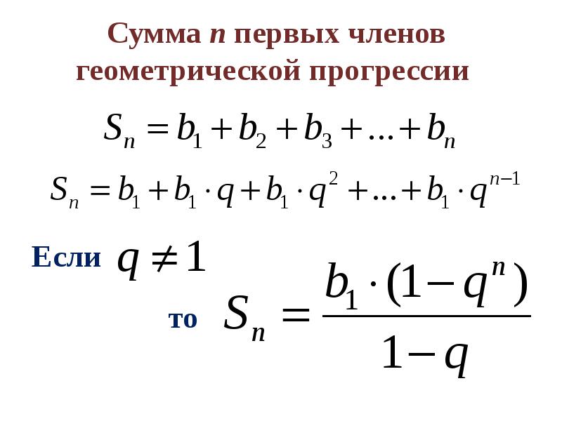 Геометрическая прогрессия схема