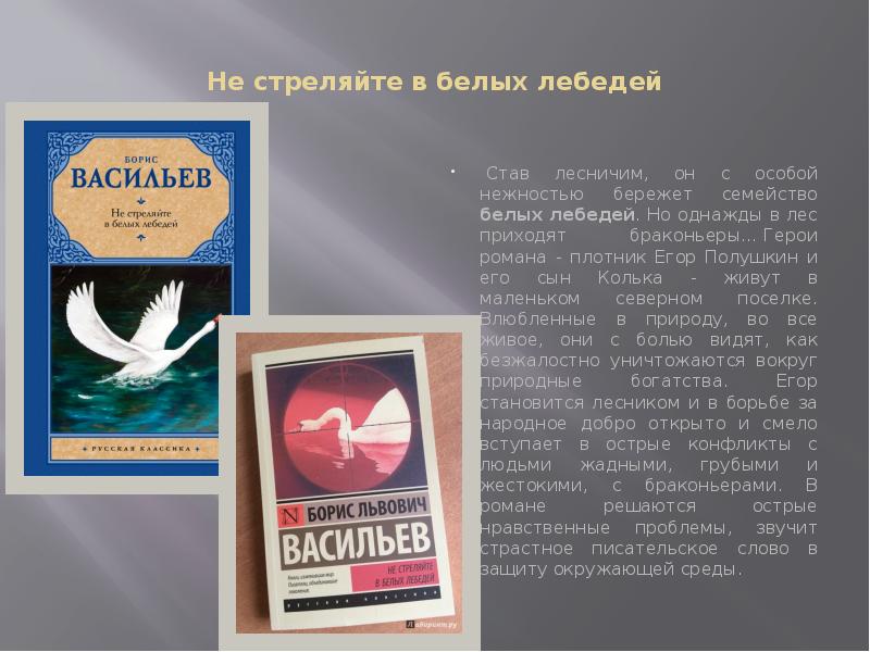 Лебедь рецензия. Не стреляйте в белых лебедей книга.