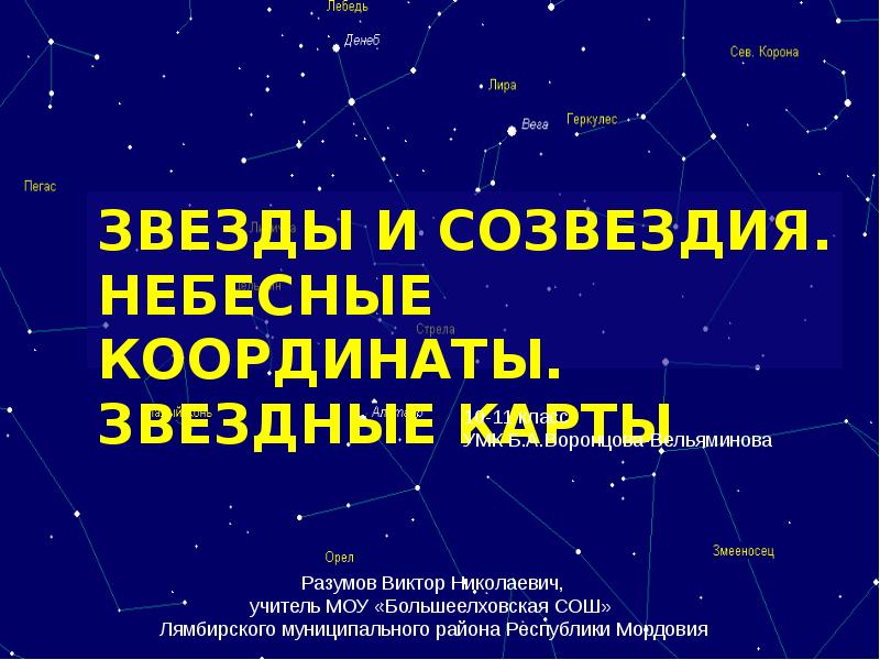 Звездные координаты и звездные карты презентация