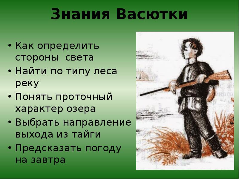 Васютка выбрал посуше место натаскал дров развел огонь схема предложения