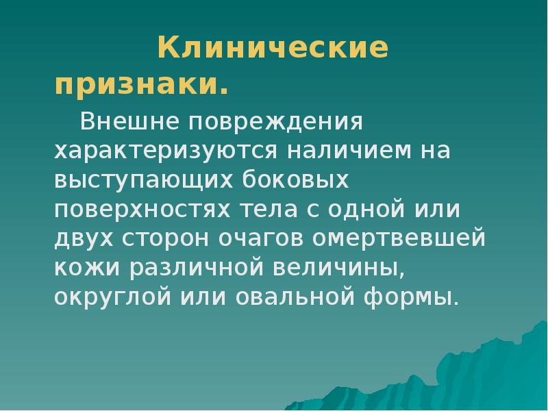 Клиническое тело. Клинические проявления ожога.