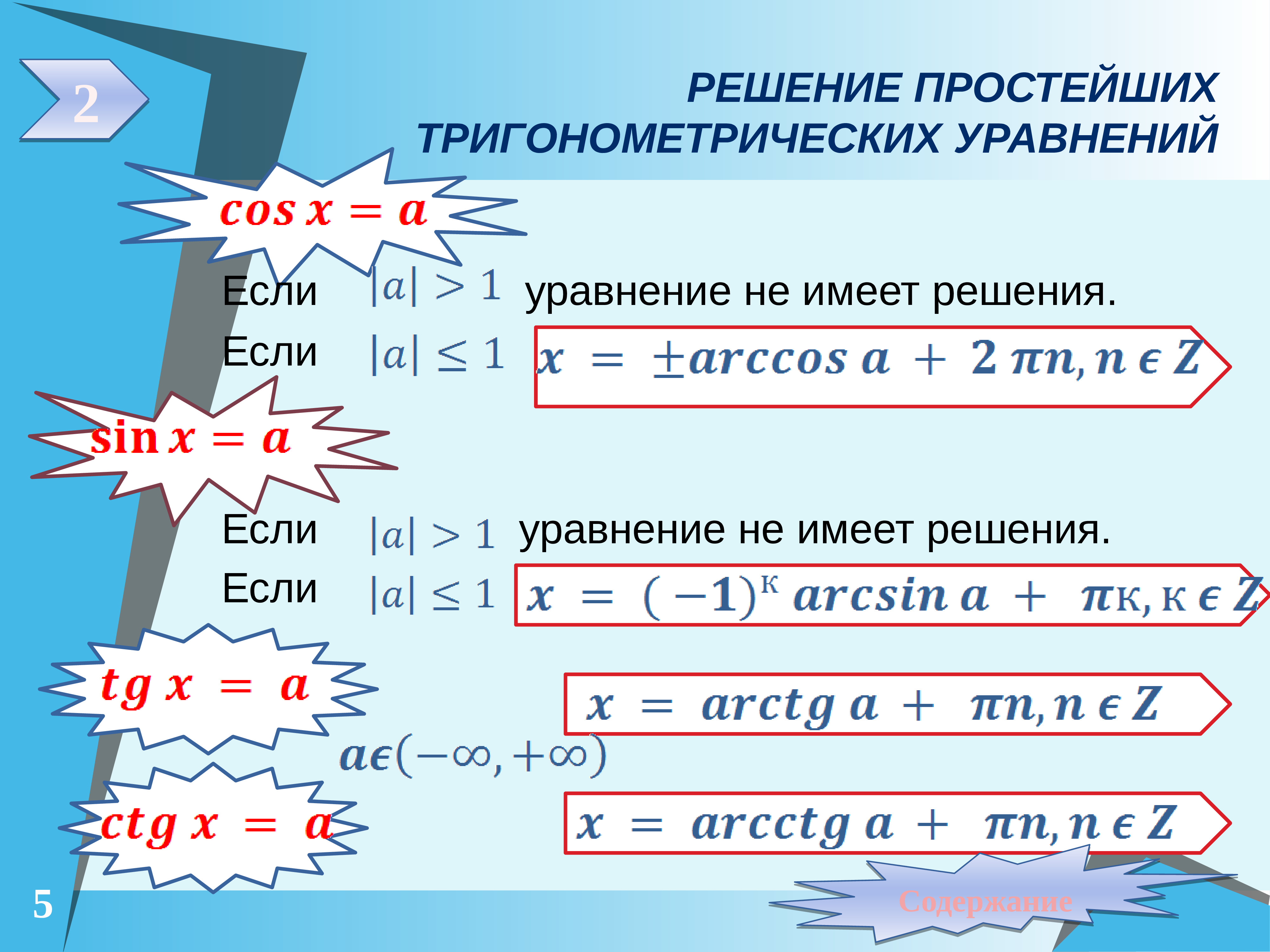 Презентация решение простейших тригонометрических уравнений 10 класс презентация