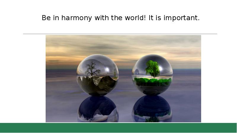 In harmony with the world презентация