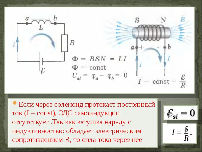 Ток через катушку индуктивности изменяется со временем так как показано на рисунке